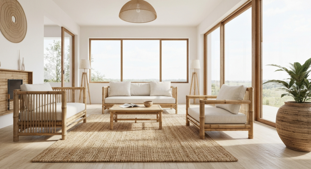 bamboe en jute interieur